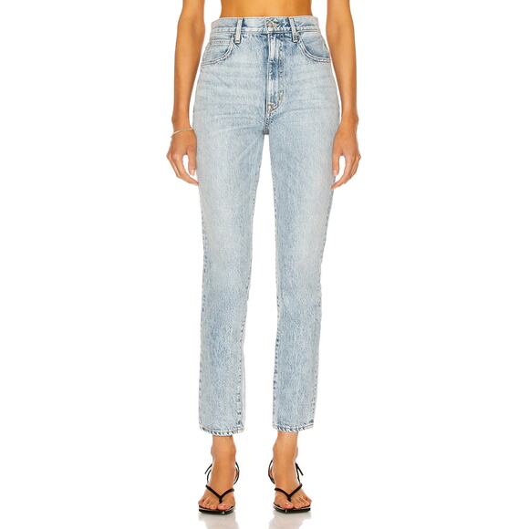 NWT Svlrlake Blue Beatnik Crosby High Waisted Rise Straight Denim Jeans Size 27 - Picture 1 of 7